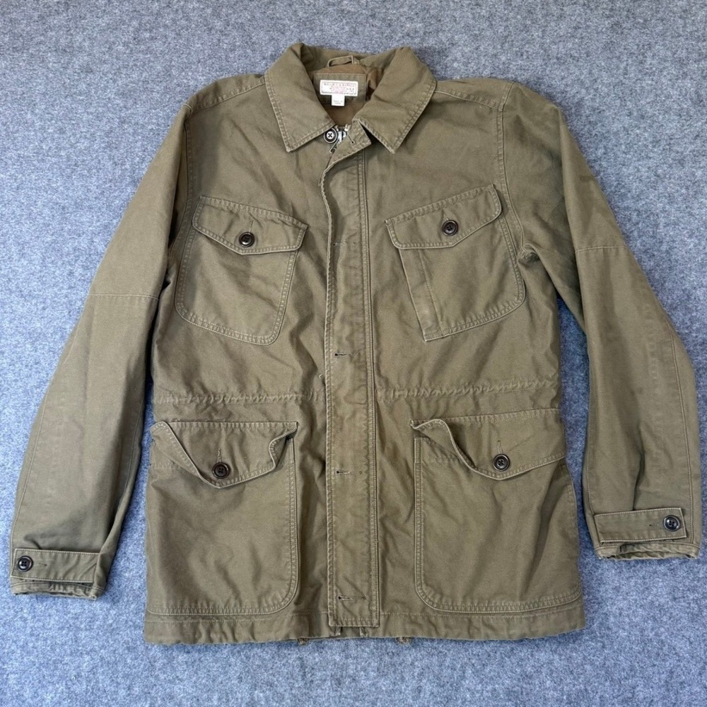 Wallace & Barnes Mens Olive Cotton Canvas Military Field Jacket Medium Workwear